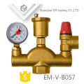 EM-V-B057 Brass air valve Safety valve Pressure gauge Three piece set Ground heating accessories